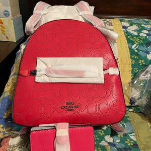 Red Jordan  backpack and wallet set